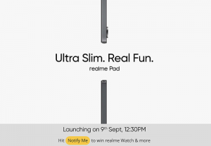 realme Pad 海外版将于 9 月 9 日发布：主打轻薄，厚度 6.9 毫米